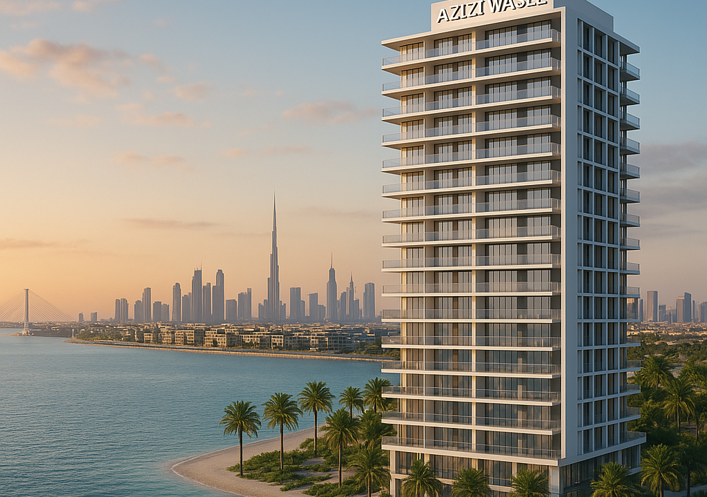 Dubai Islands coastline with Azizi Wasel